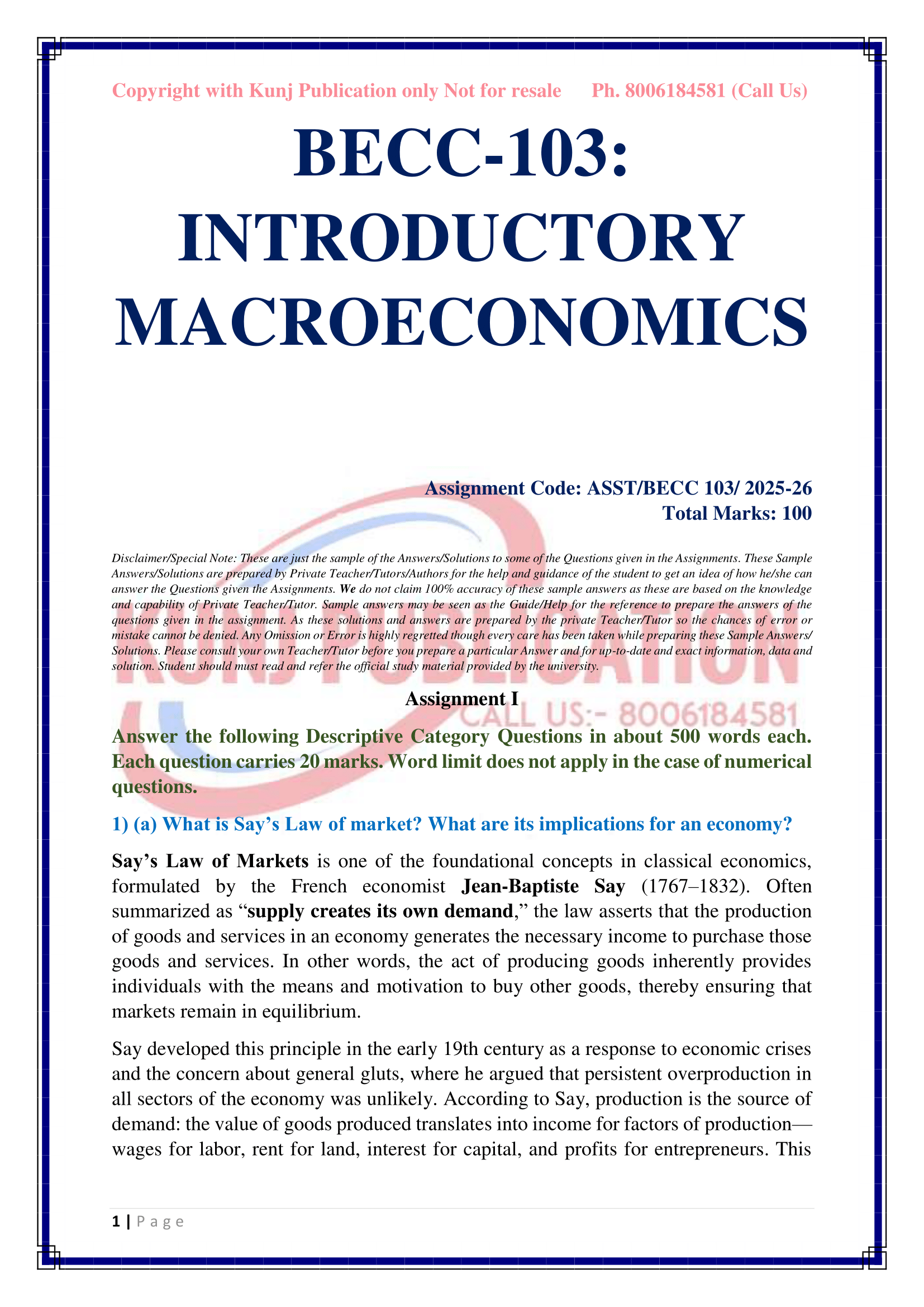 BECC-103 EM 2025-26 KUNJ PUBLICATION-03