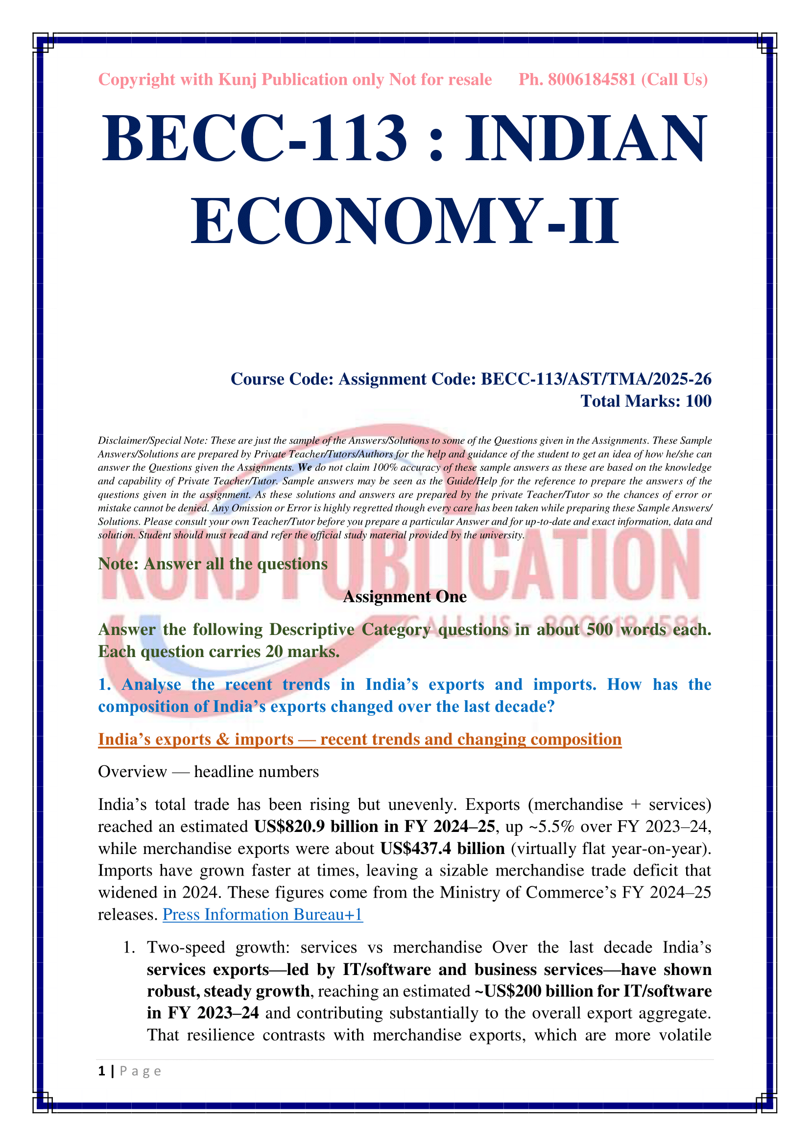 BECC-113 EM 2025-26 KUNJ PUBLICATION-03