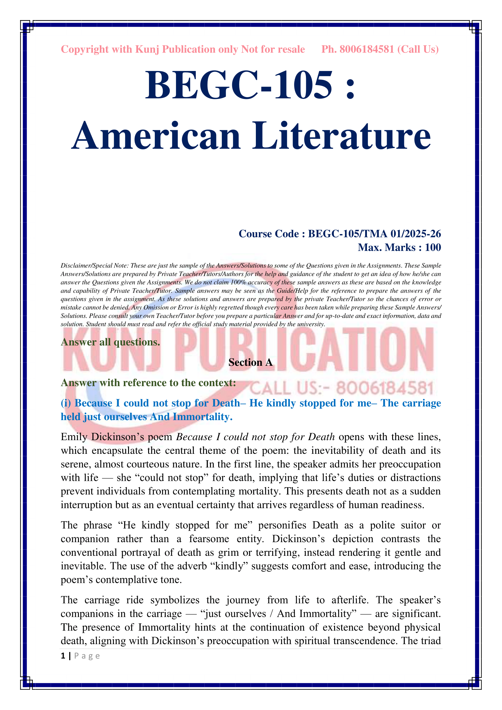 BEGC-105 EM 2025-26 KUNJ PUBLICATION-03