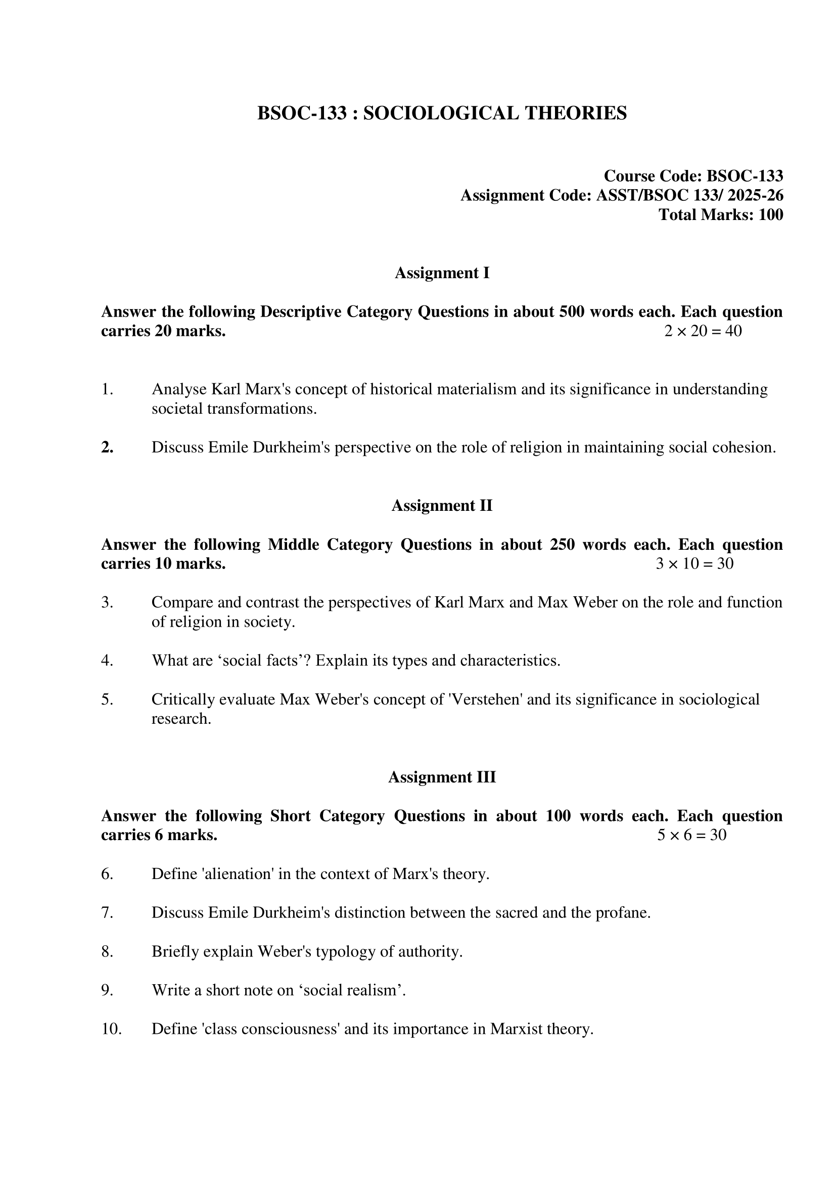 BSOC-133 EM 2025-26 KUNJ PUBLICATION-01