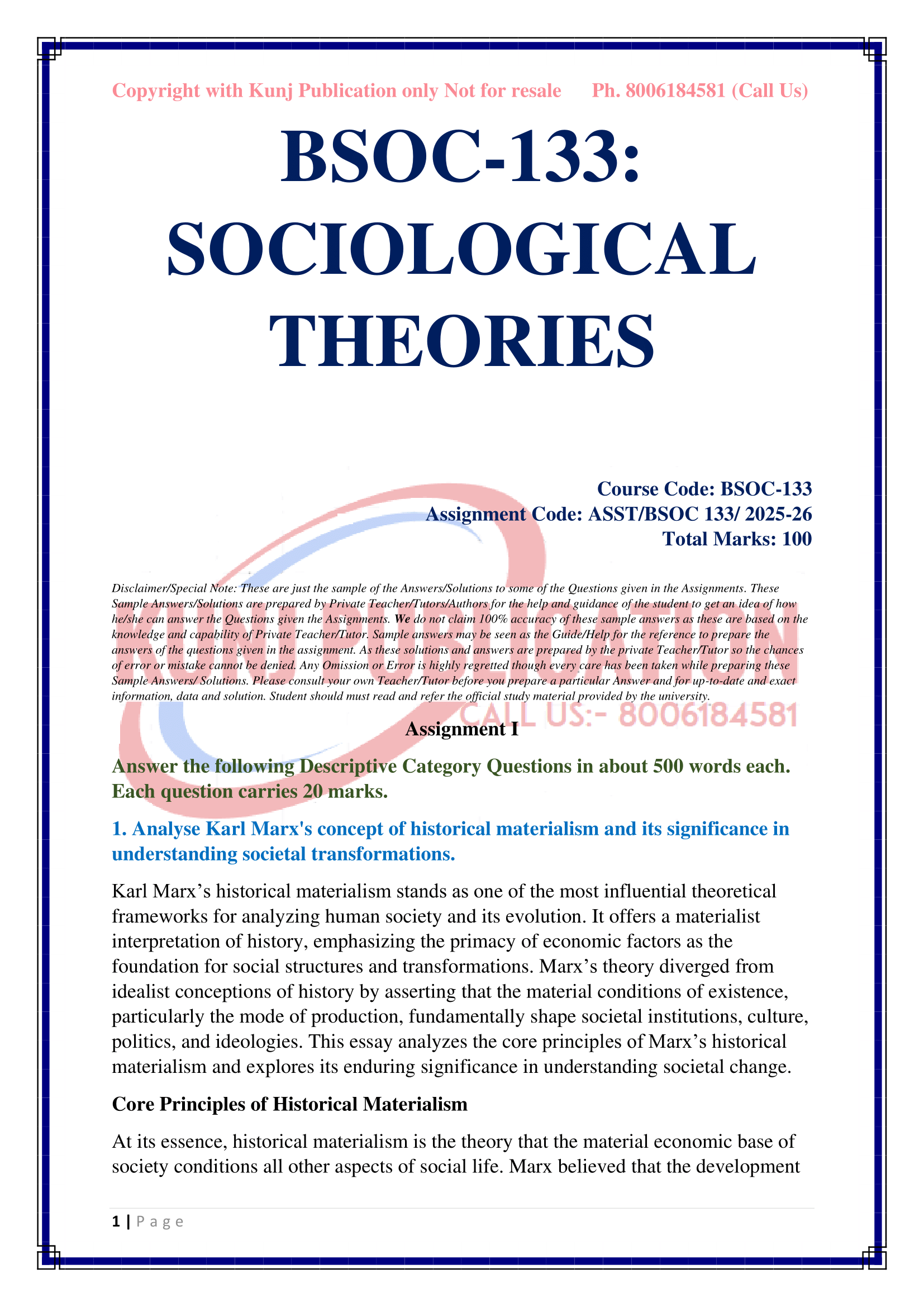 BSOC-133 EM 2025-26 KUNJ PUBLICATION-02