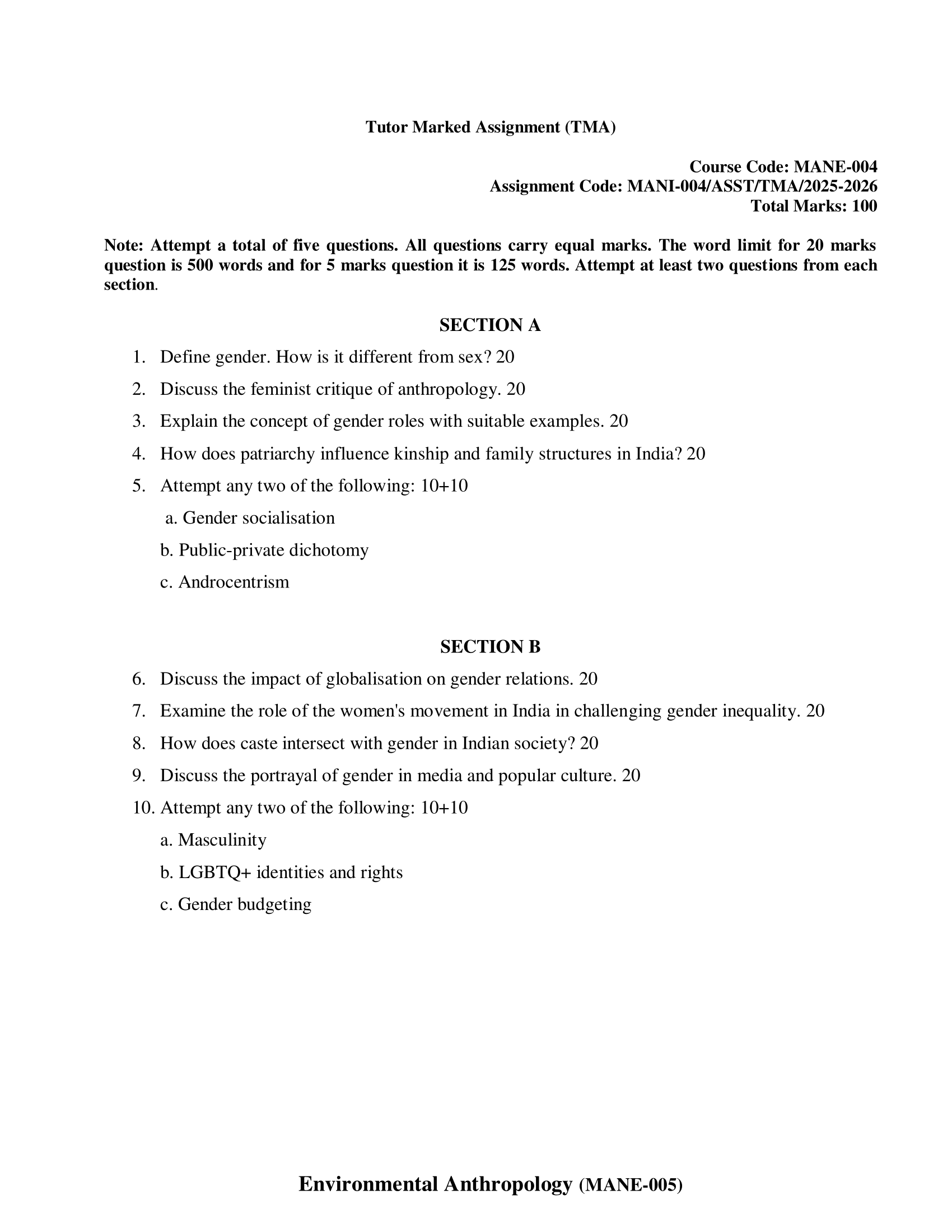 MANE-004 2025-26 KUNJ PUBLICATION-01