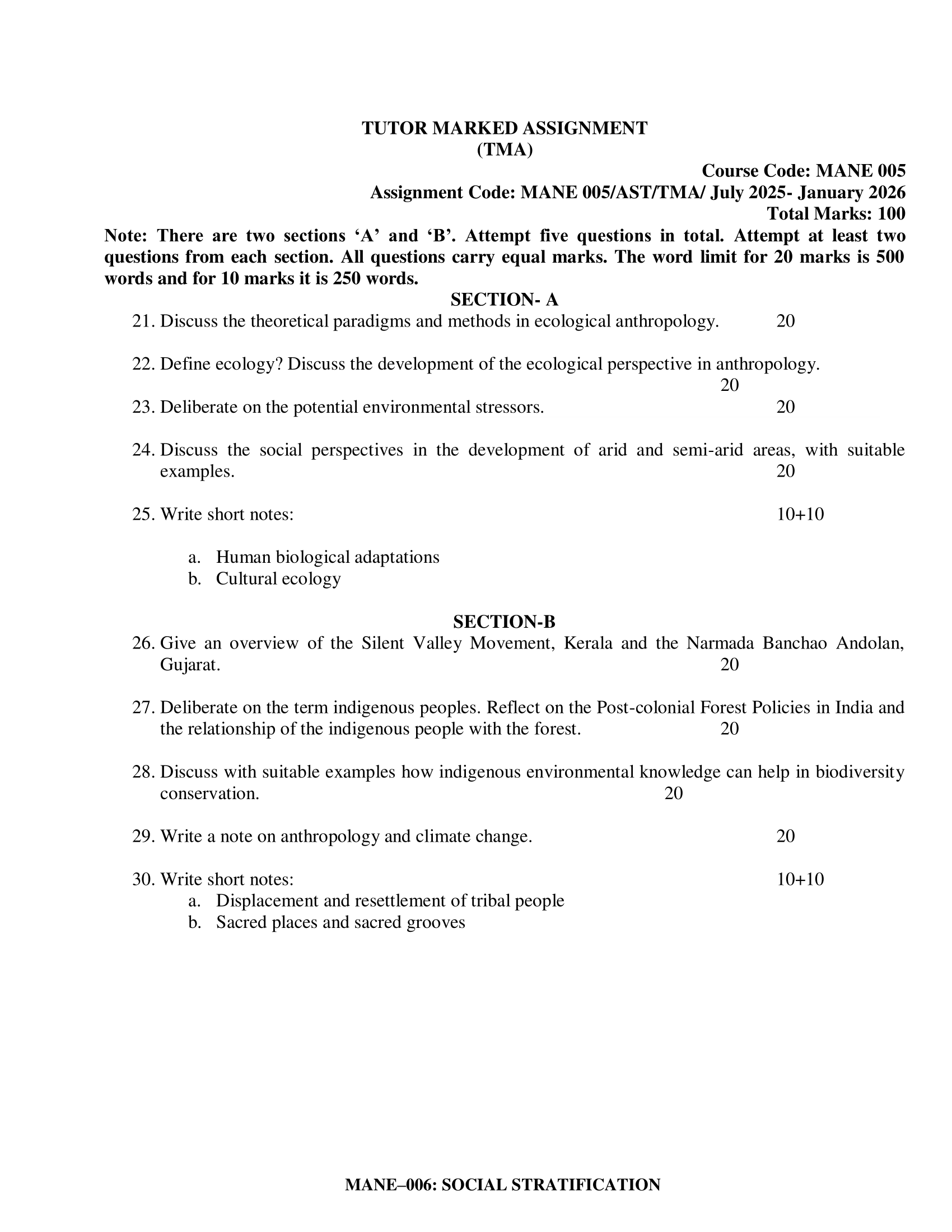 MANE-005 2025-26 KUNJ PUBLICATION-01