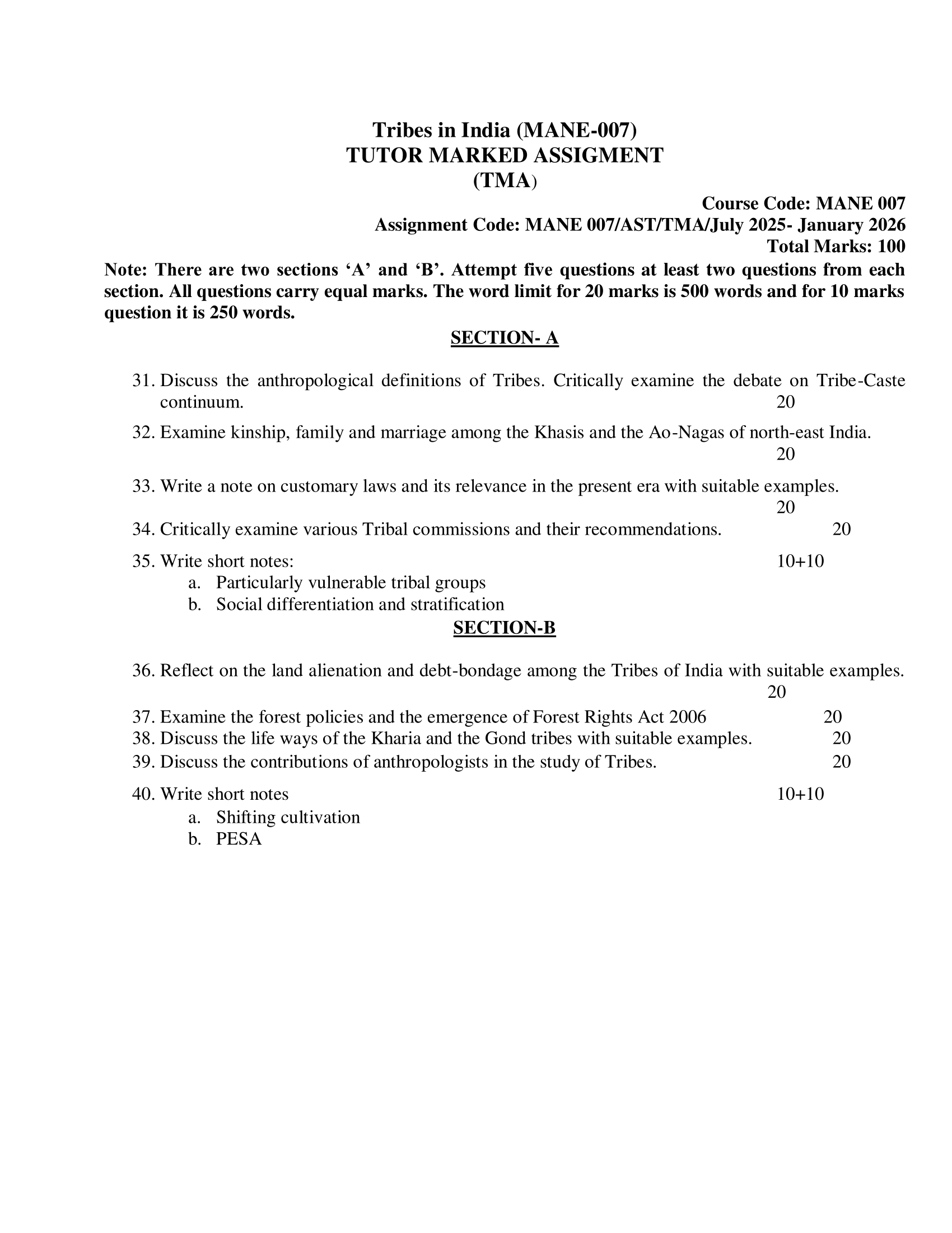 MANE-007 2025-26 KUNJ PUBLICATION-01