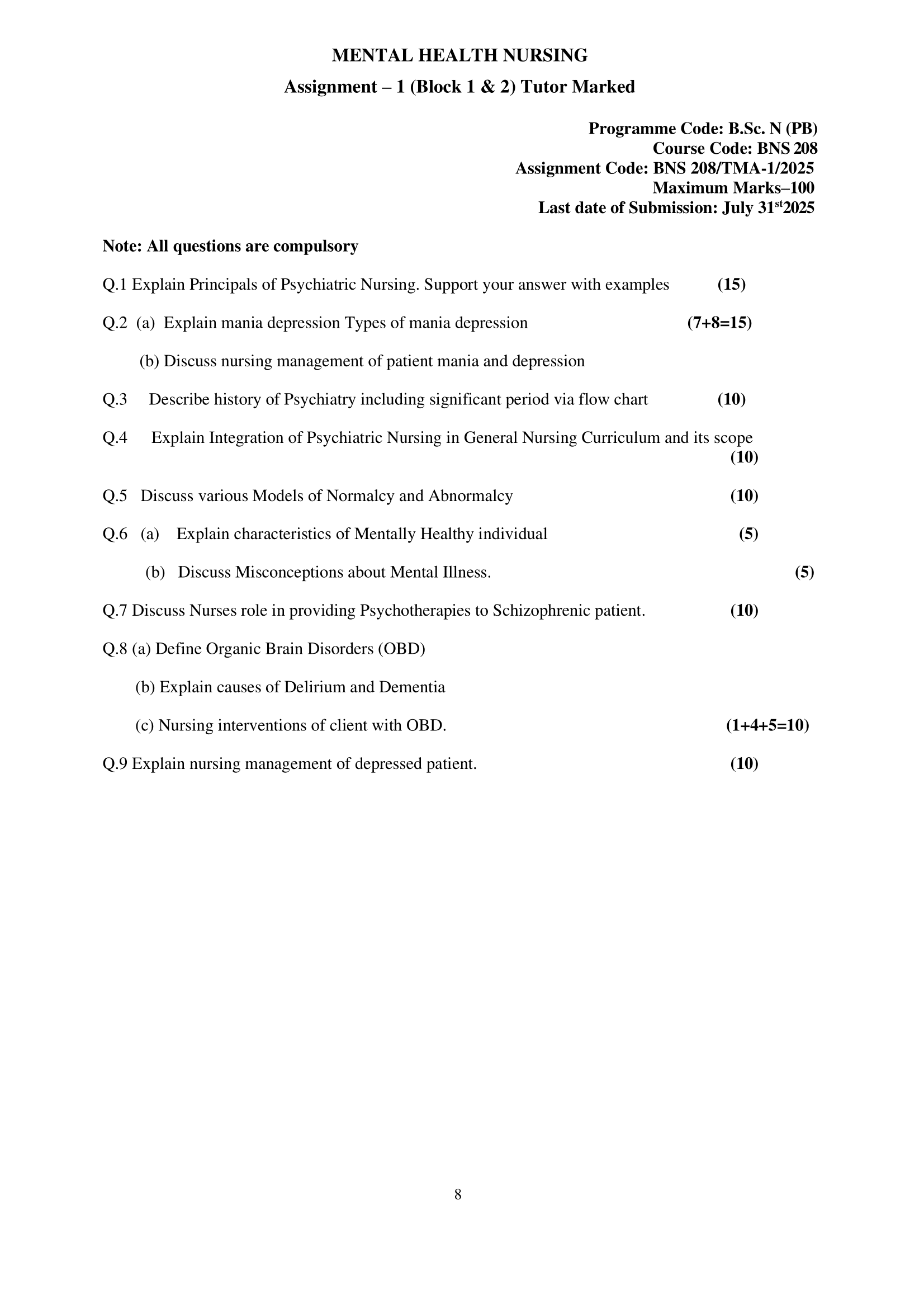 BNS 208 TMA-1 EM 2025 KUNJ PUBLICATION-01