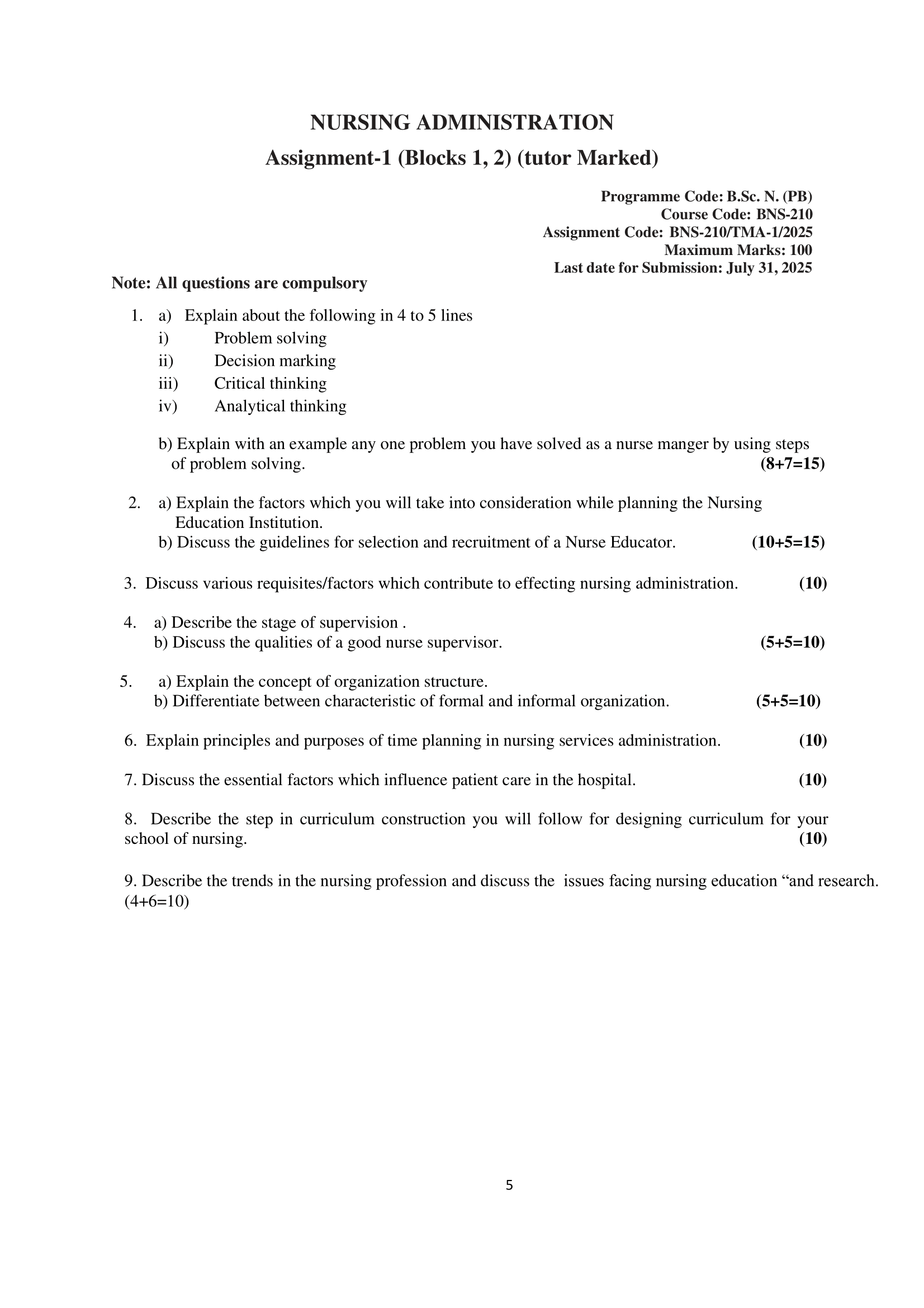 BNS-210 TMA-1 EM 2025 KUNJ PUBLICATION-01