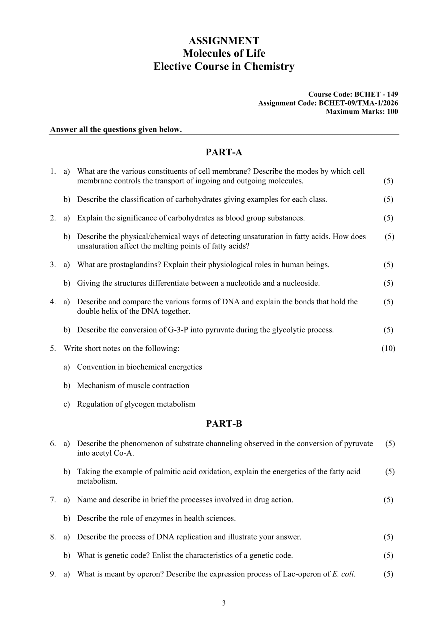 IGNOU BCHET-149 SOLVED ASSIGNMENT 2026 ENGLISH MEDIUM