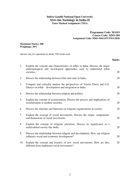 Mso Assignment Example IGNOU MSO-104 SOLVED ASSIGNMENT 2026 ENGLISH MEDIUM