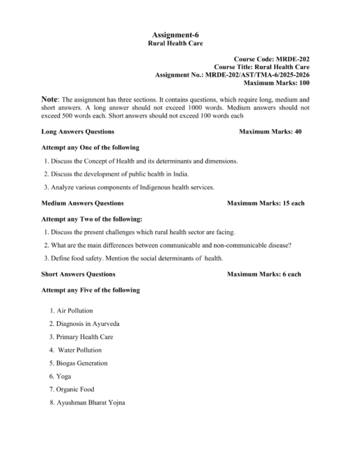 IGNOU MRDE-202 SOLVED ASSIGNMENT 2025-26 ENGLISH MEDIUM