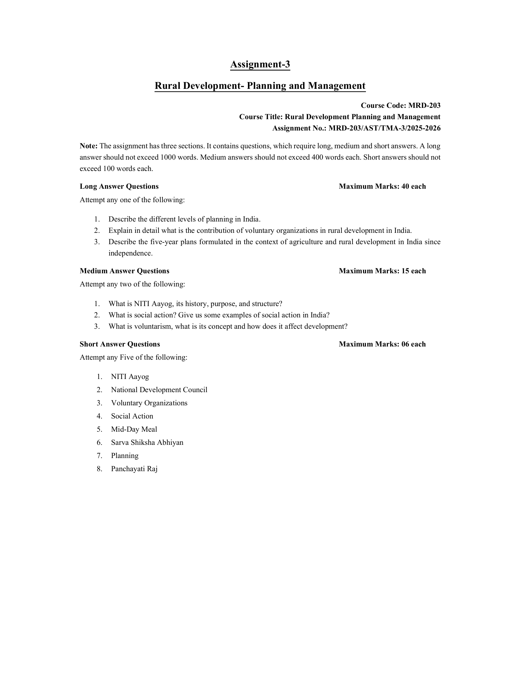 PGDRD MRD-203 EM 2025-26 KUNJ PUBLICATION-01