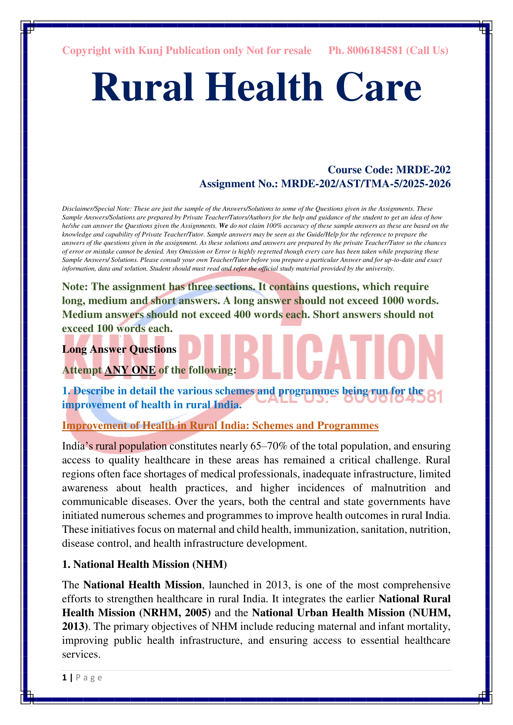 PGDRD MRDE-202 EM 2025-26 KUNJ PUBLICATION-02