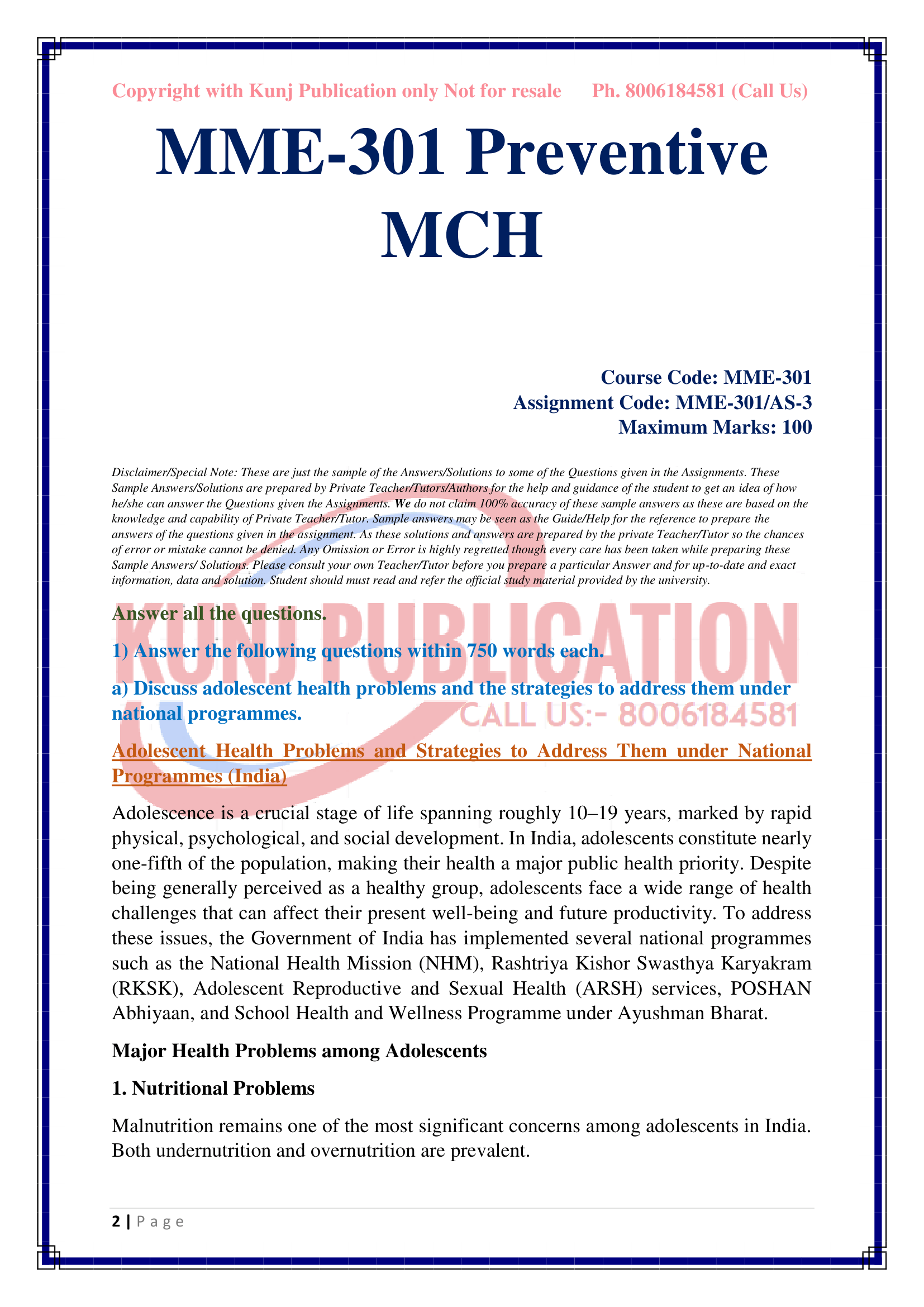 MME-301 AS-3, 2026 KUNJ PUBLICATION-02