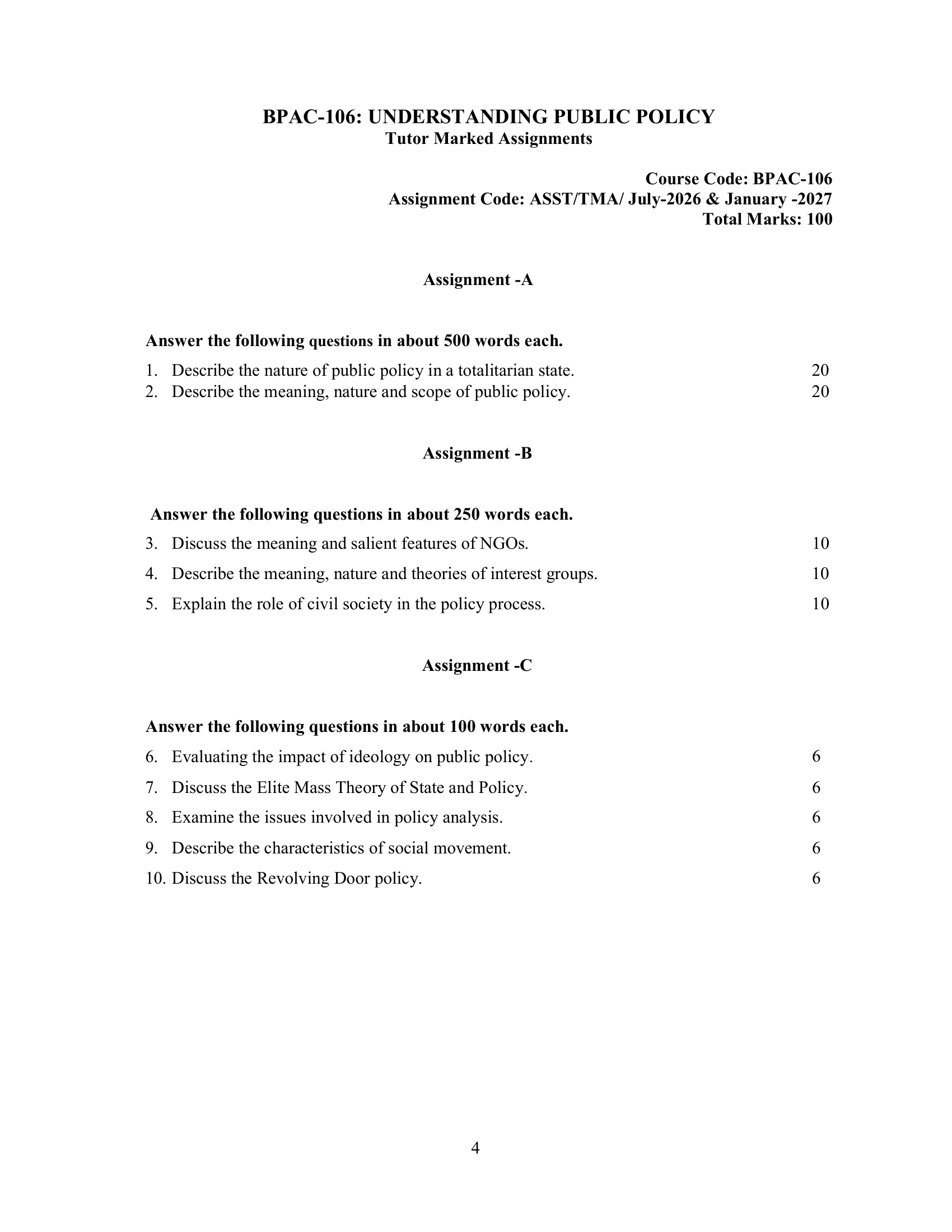 BPAC-106 EM 2026-27 KUNJ PUBLICATION-01