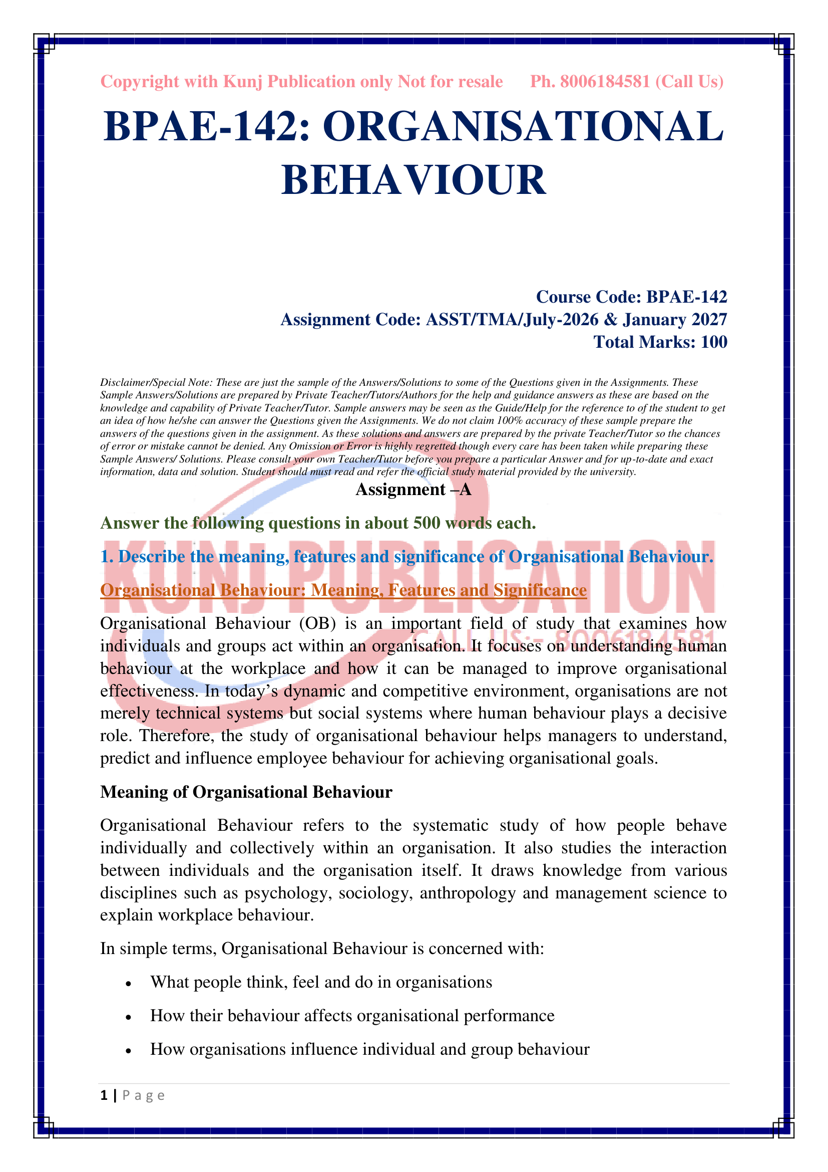 BPAE-142 EM 2026-27 KUNJ PUBLICATION-02