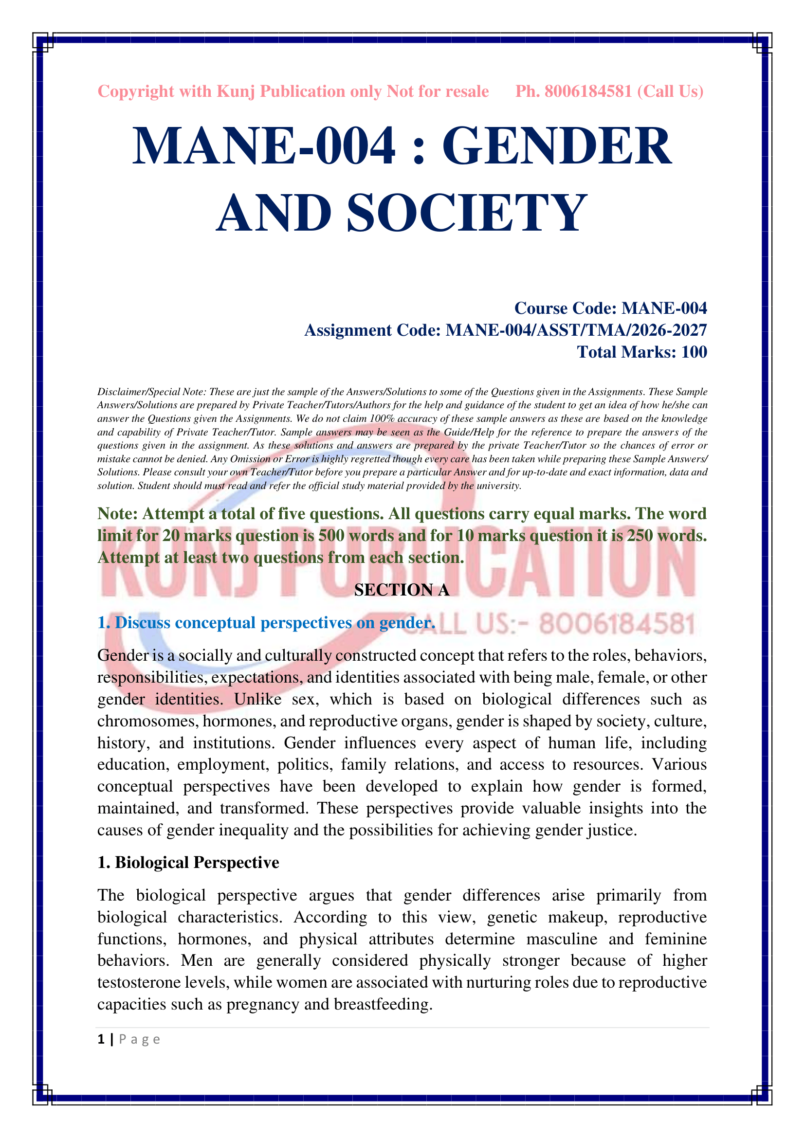 MANE-004 EM 2026-27 KUNJ PUBLICATION-02