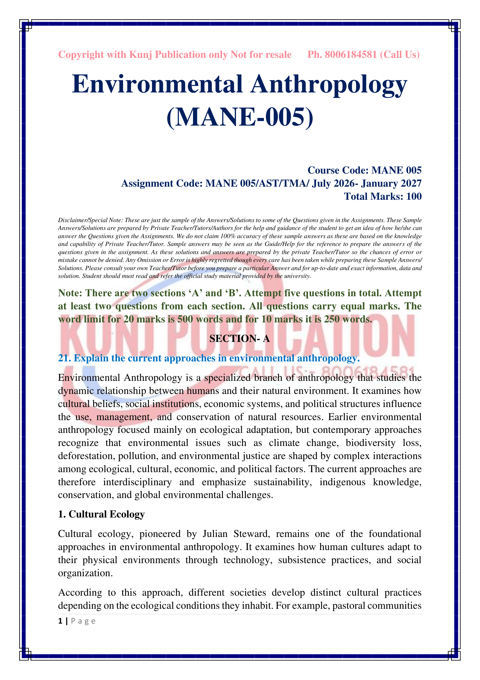 MANE-005 EM 2026-27 KUNJ PUBLICATION-02