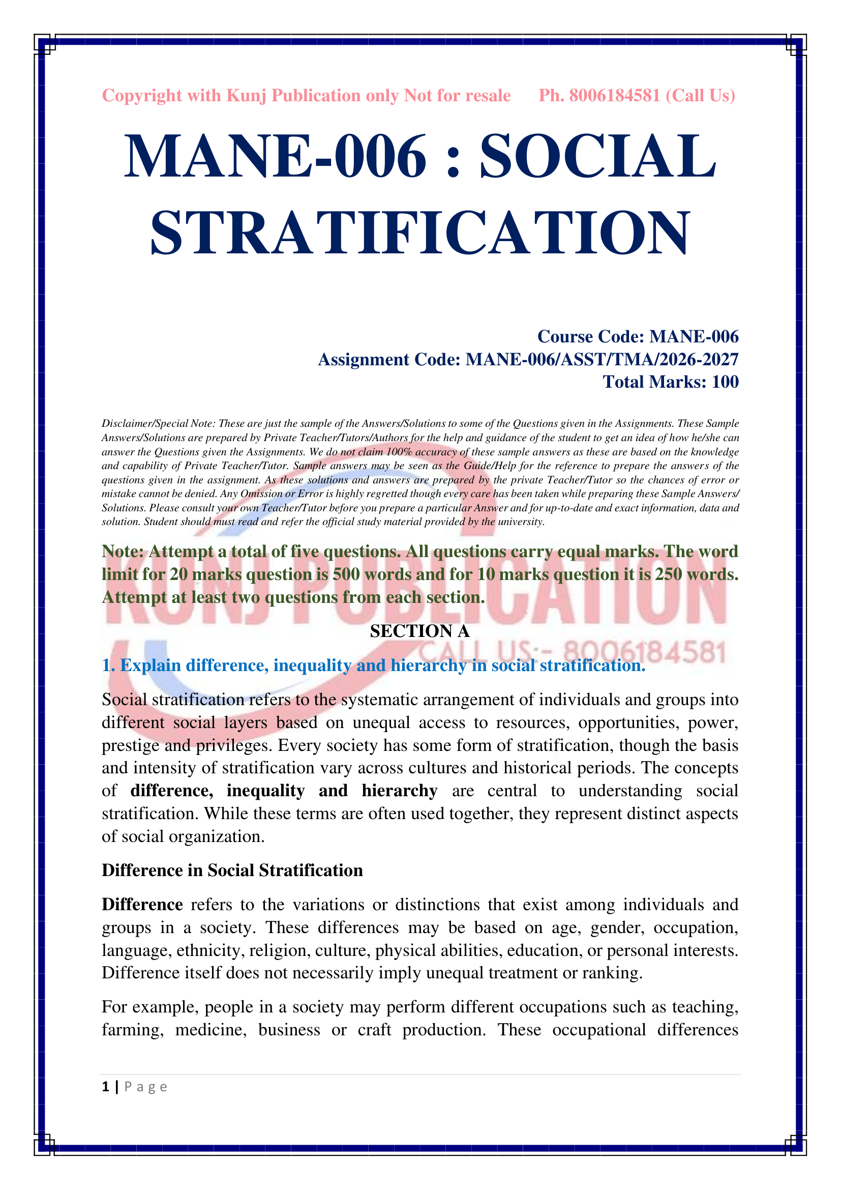 MANE-006 EM 2026-27 KUNJ PUBLICATION-02