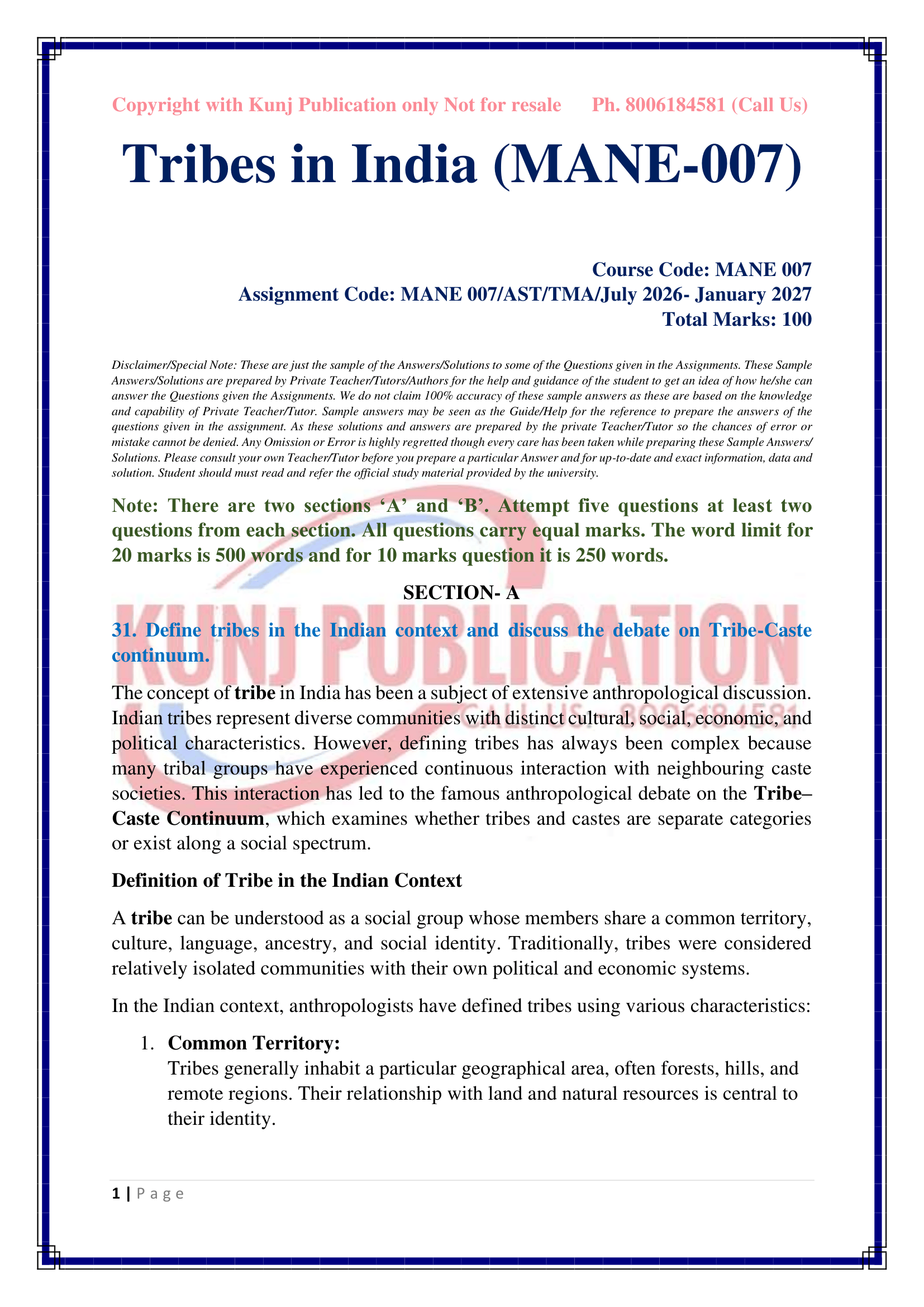 MANE-007 EM 2026-27 KUNJ PUBLICATION-02