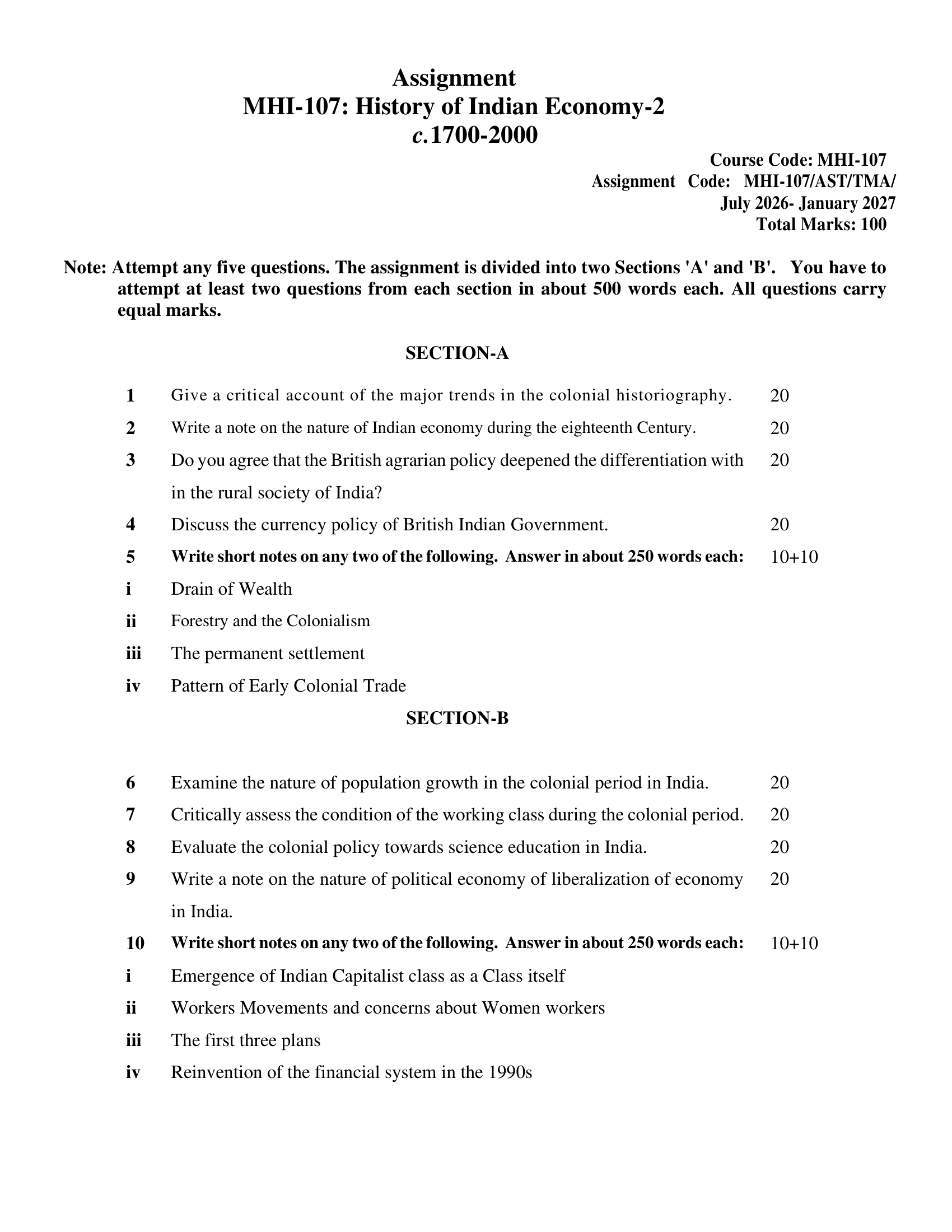 MHI-107 EM 2026-27 KUNJ PUBLICATION-01