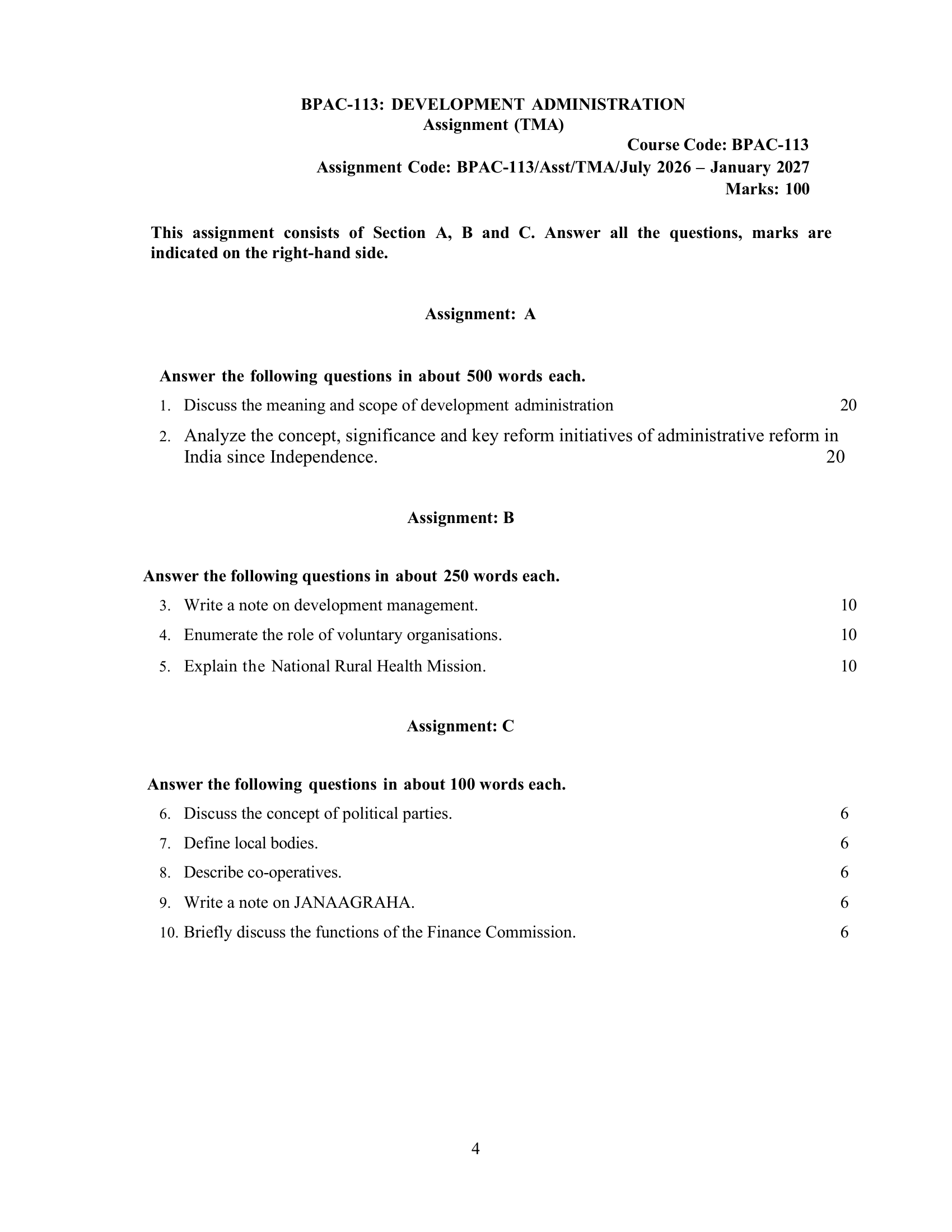 BPAC-113 EM 2026-27 KUNJ PUBLICATION-01