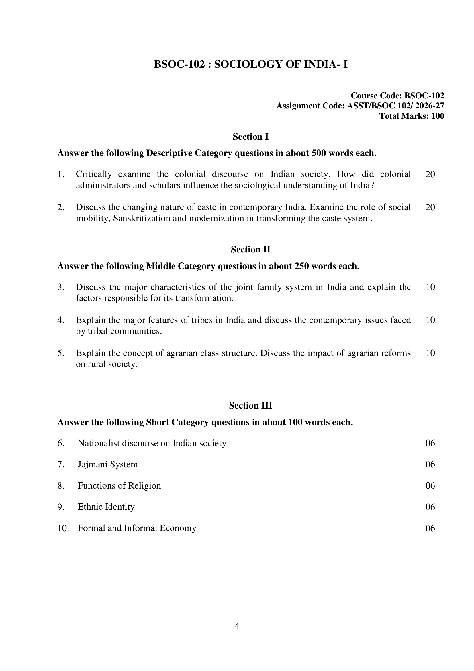 BSOC-102 EM 2026-27 KUNJ PUBLICATION-01