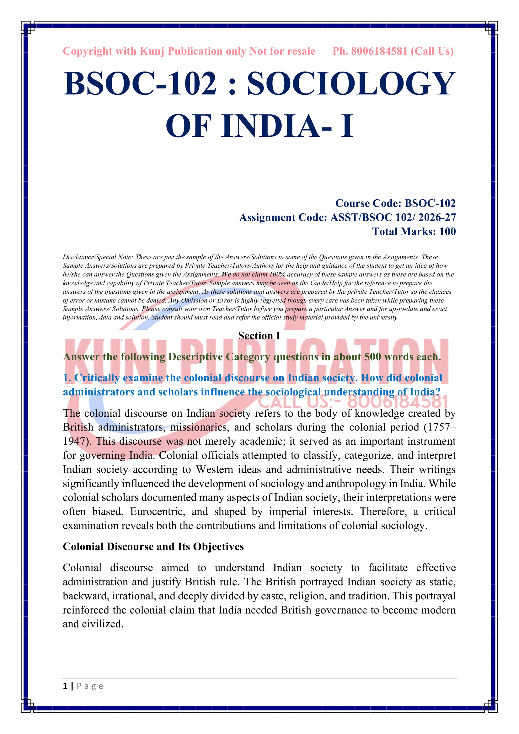 BSOC-102 EM 2026-27 KUNJ PUBLICATION-02