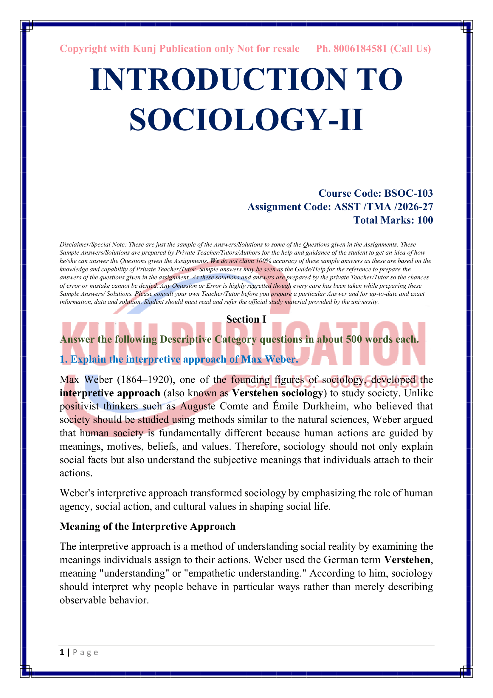 BSOC-103 EM 2026-27 KUNJ PUBLICATION-02