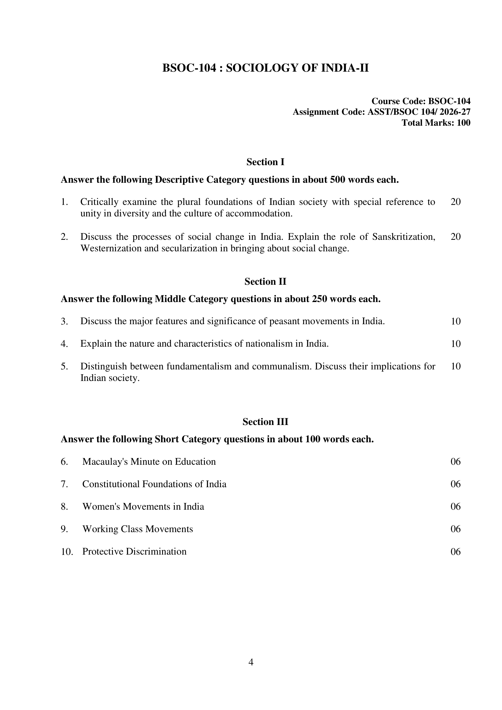 BSOC-104 EM 2026-27 KUNJ PUBLICATION-01