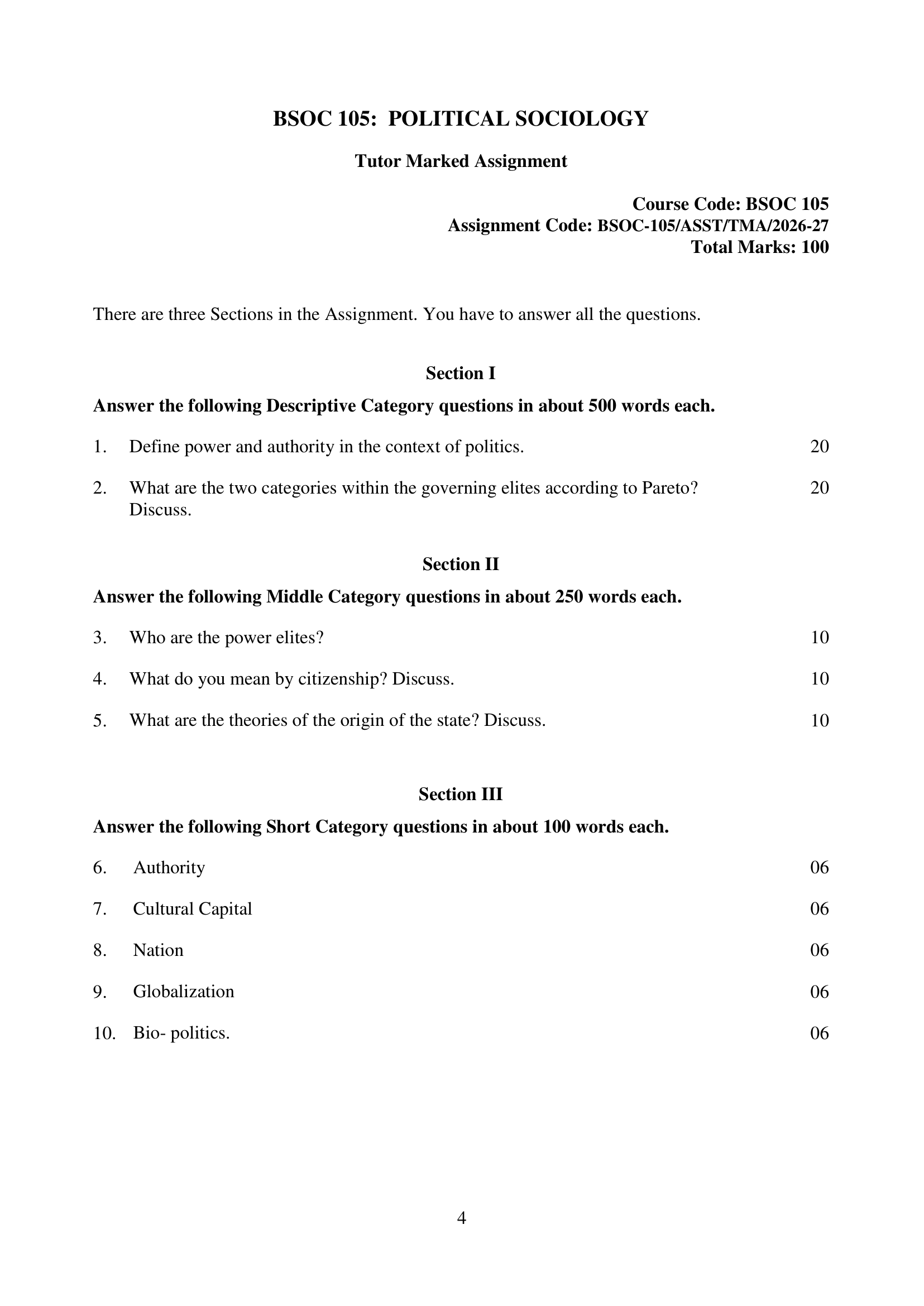 BSOC-105 EM 2026-27 KUNJ PUBLICATION-01