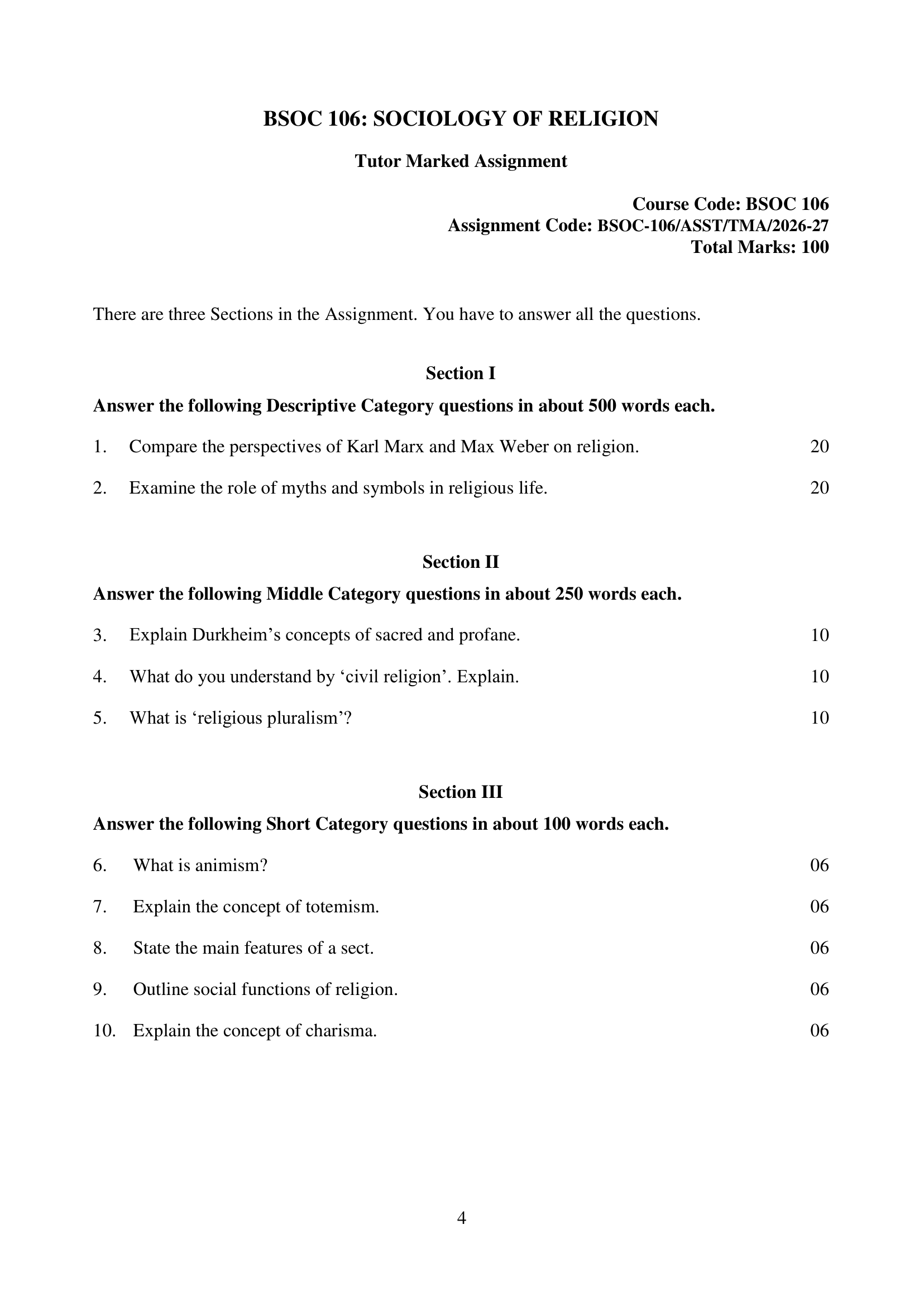 BSOC-106 EM 2026-27 KUNJ PUBLICATION-01