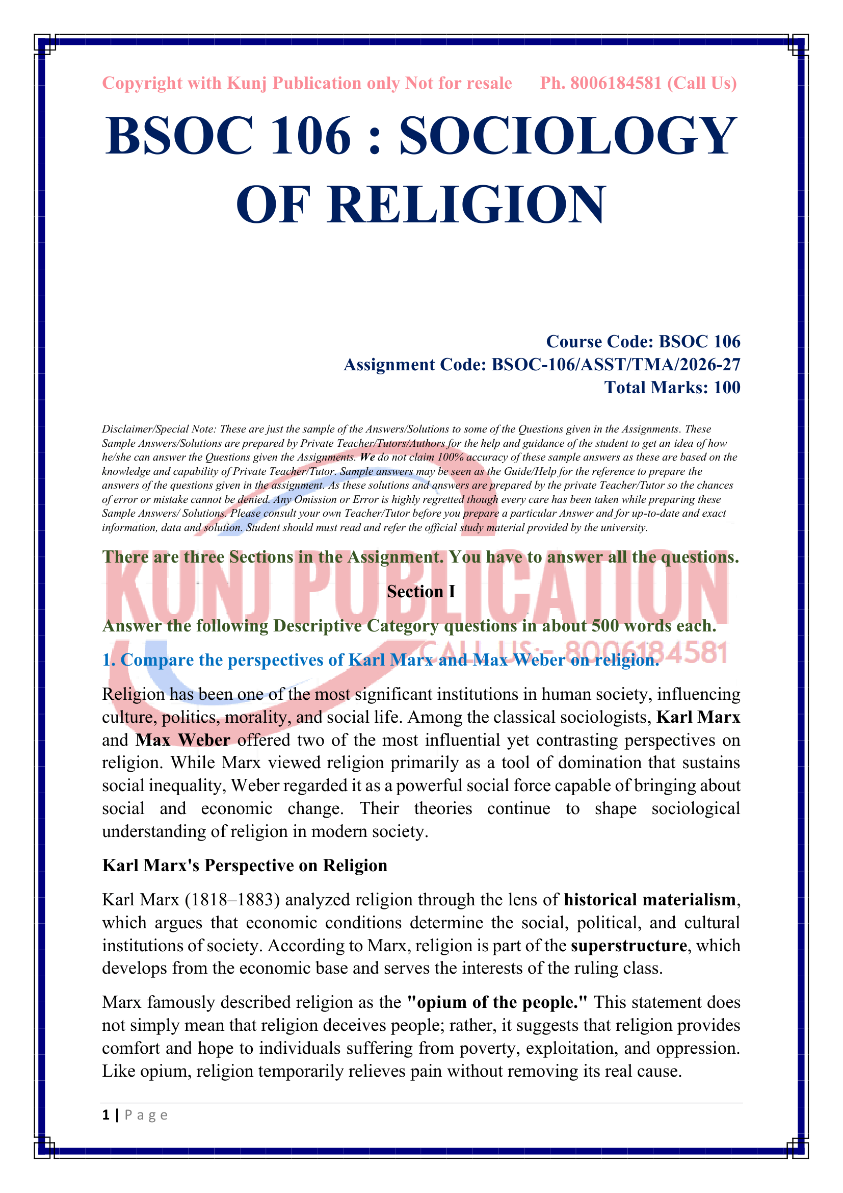 BSOC-106 EM 2026-27 KUNJ PUBLICATION-02