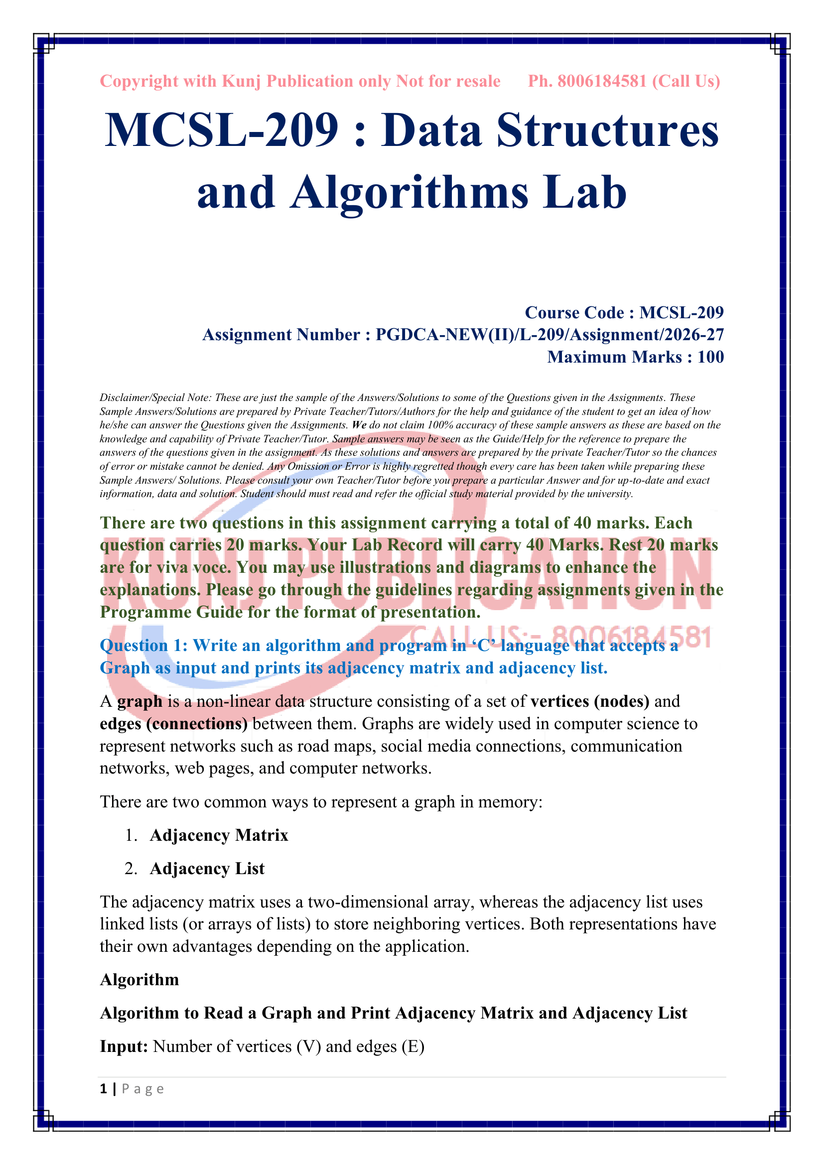 MCSL-209 EM 2026-27 KUNJ PUBLICATION-02