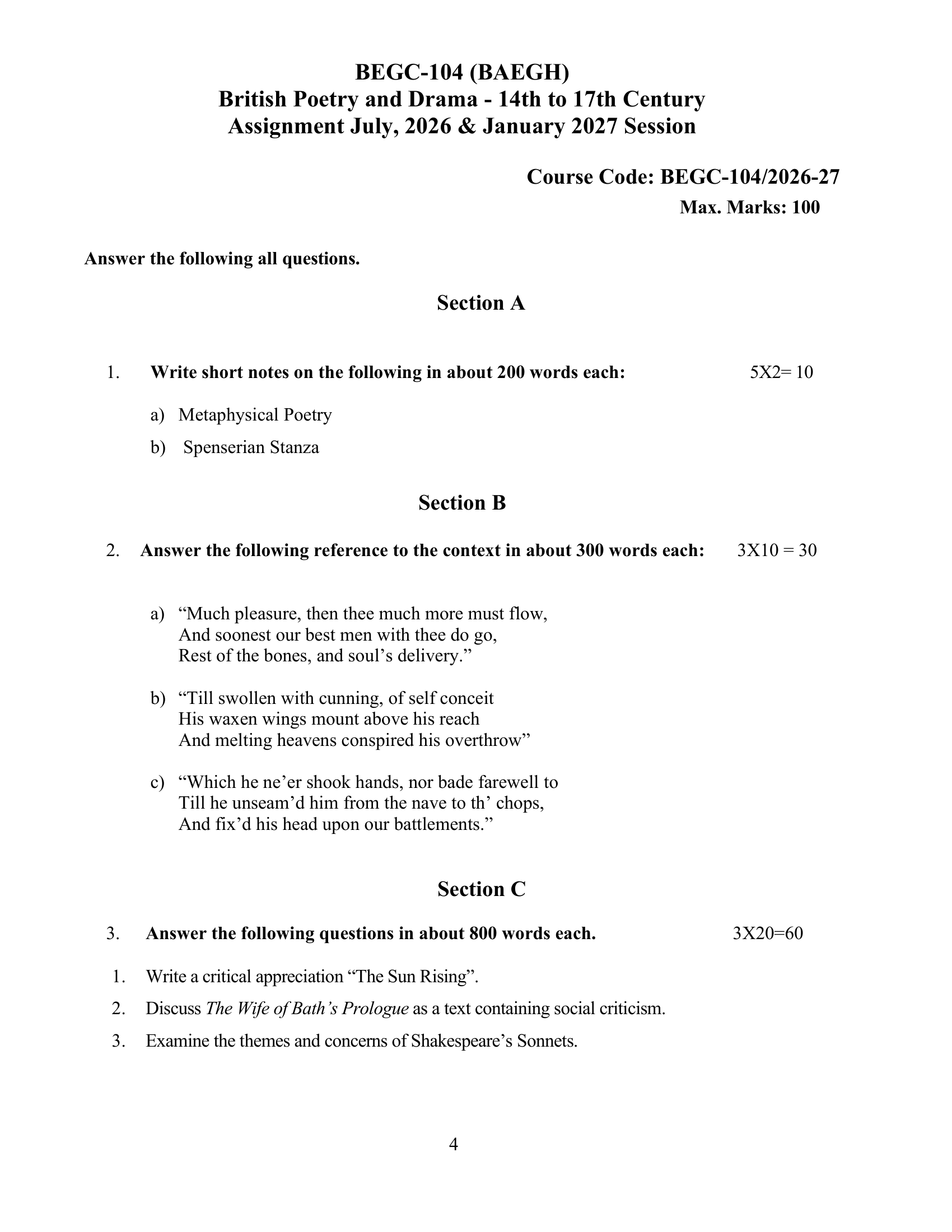 BEGC-104 EM 2026-27 KUNJ PUBLICATION-01