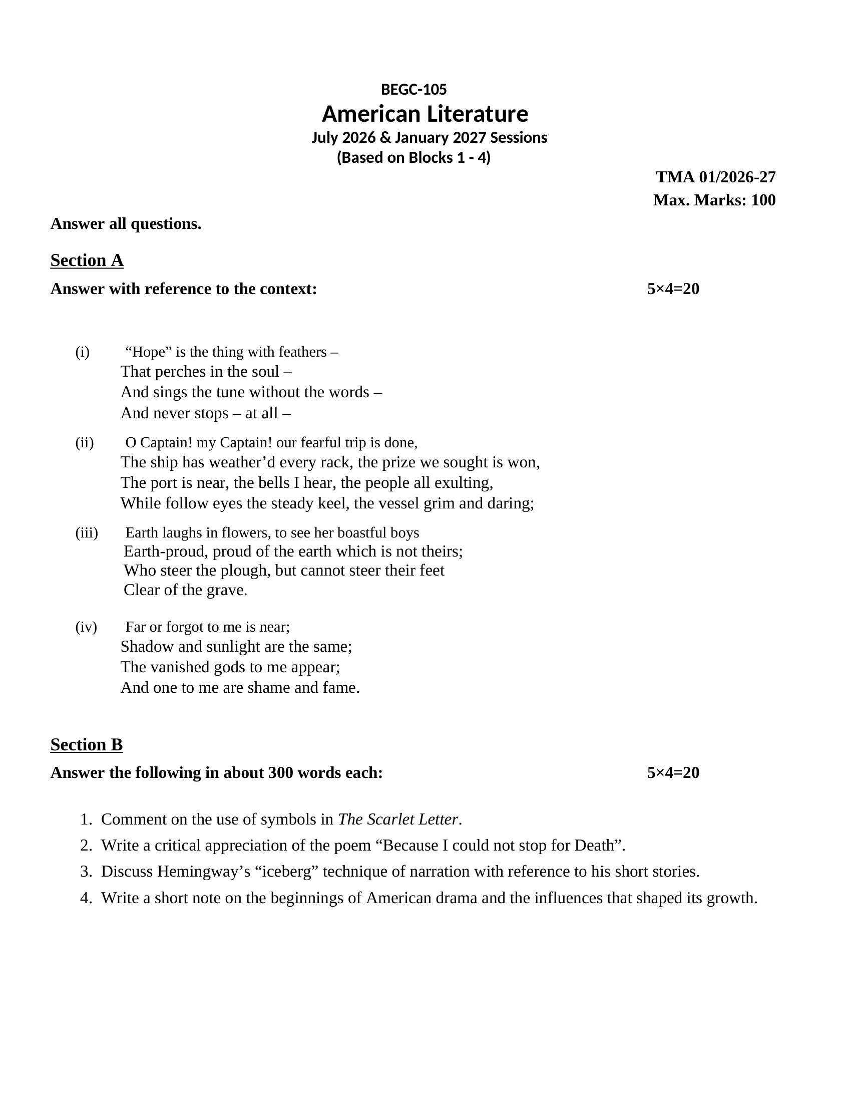 BEGC-105 EM 2026-27 KUNJ PUBLICATION-01