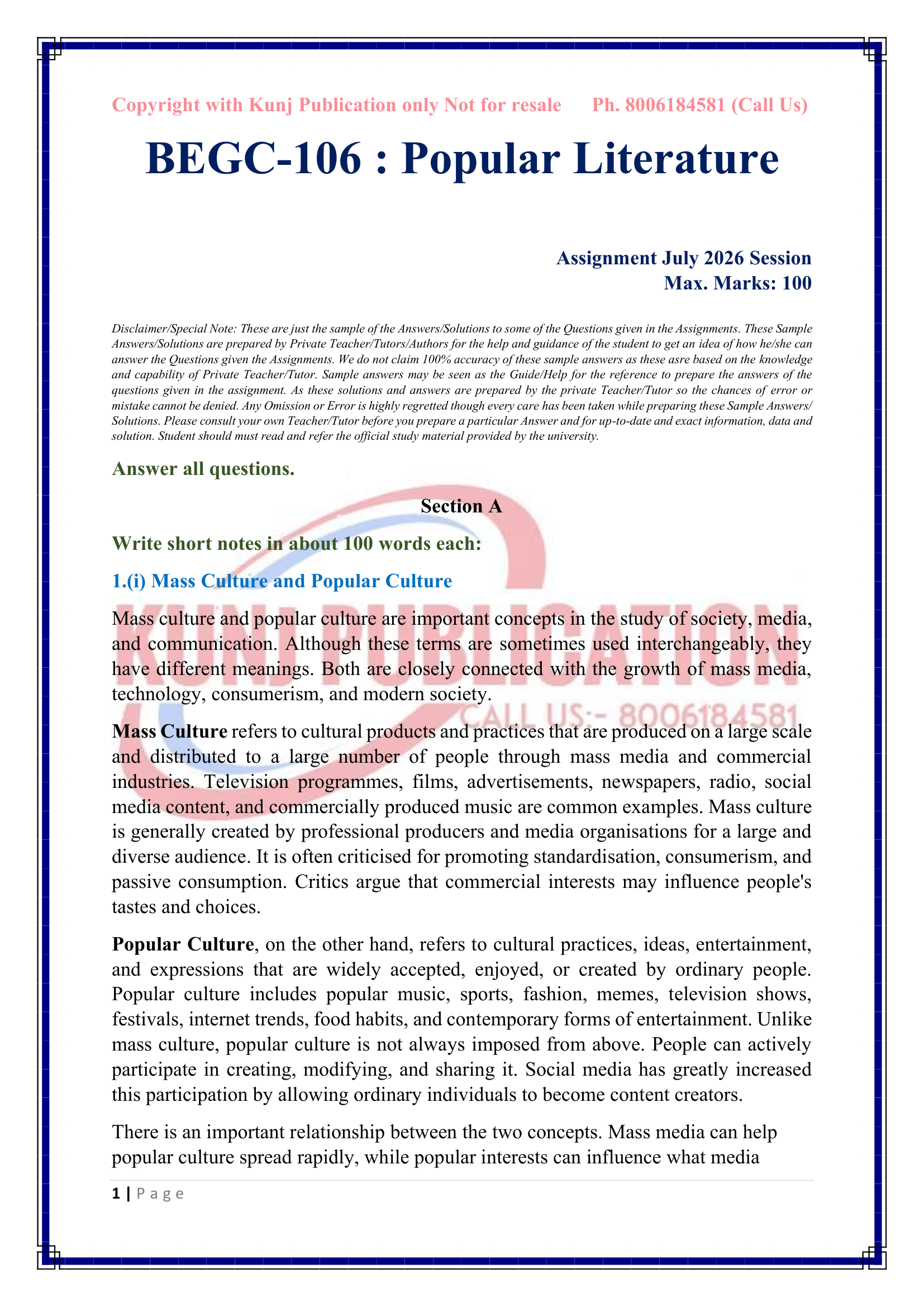 BEGC-106 EM 2026-27 KUNJ PUBLICATION-02