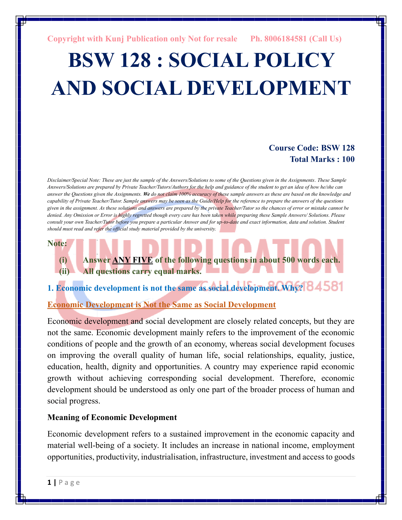 BSW-128 EM 2026-27 KUNJ PUBLICATION-02