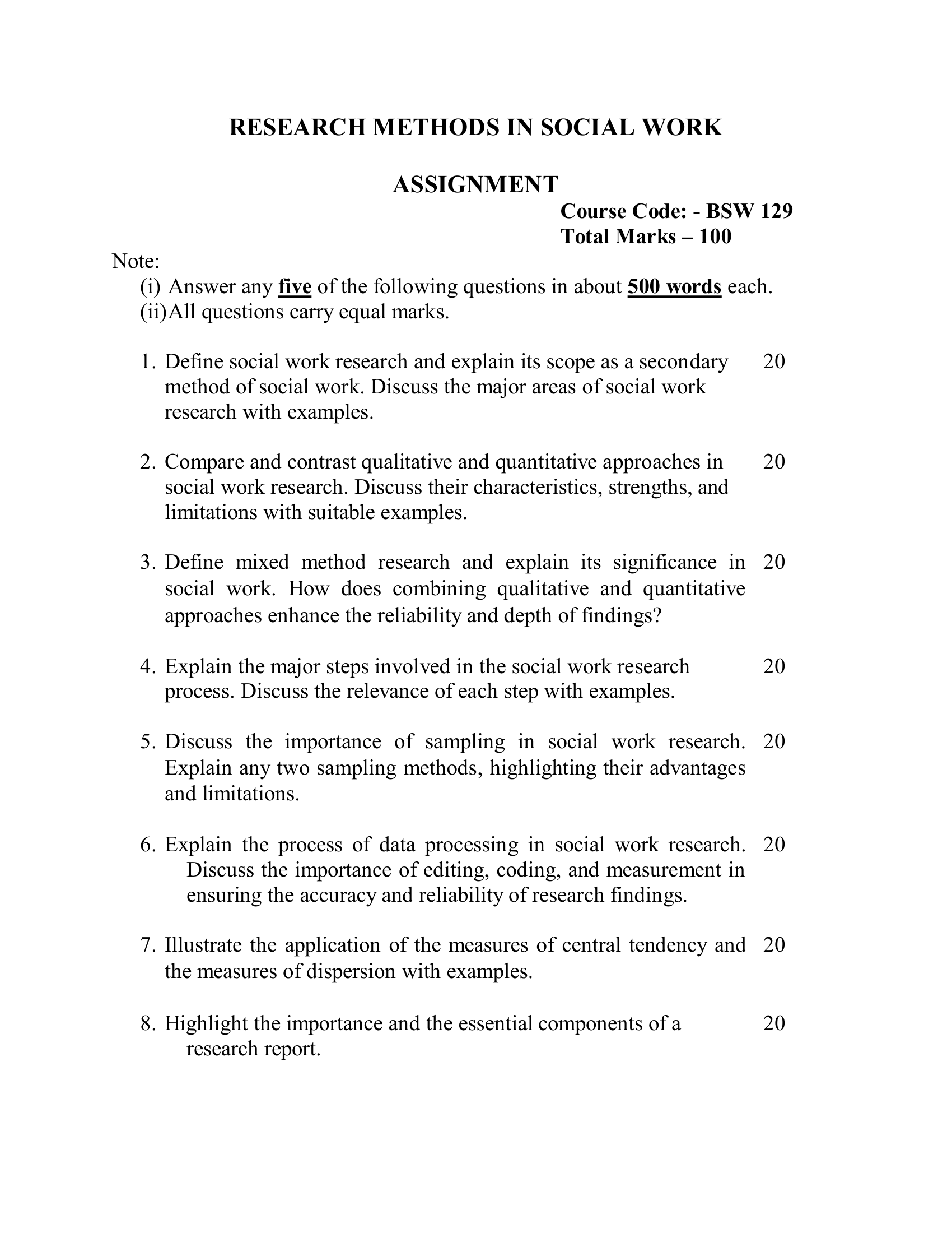 BSW-129 EM 2026-27 KUNJ PUBLICATION-01