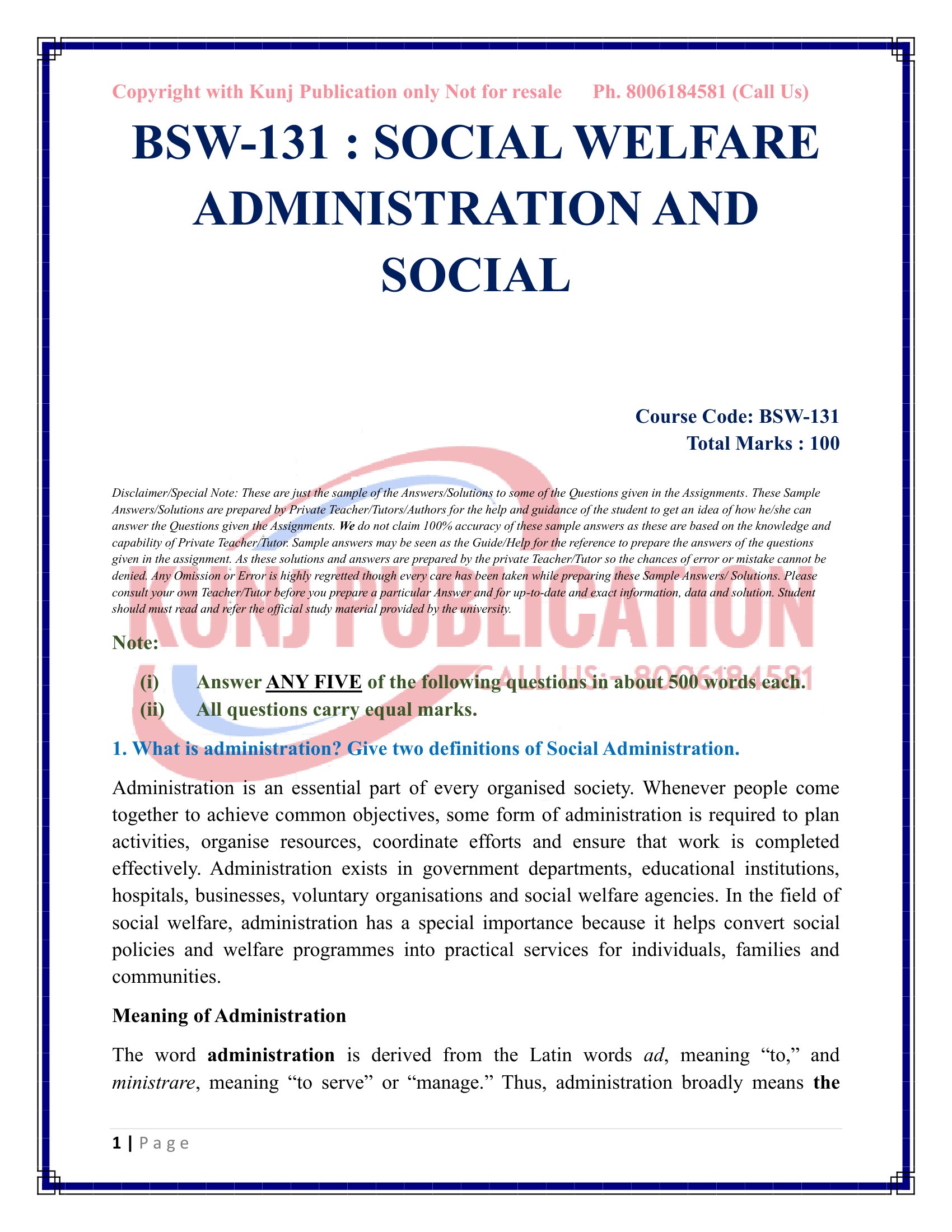 BSW-131 EM 2026-27 KUNJ PUBLICATION-02